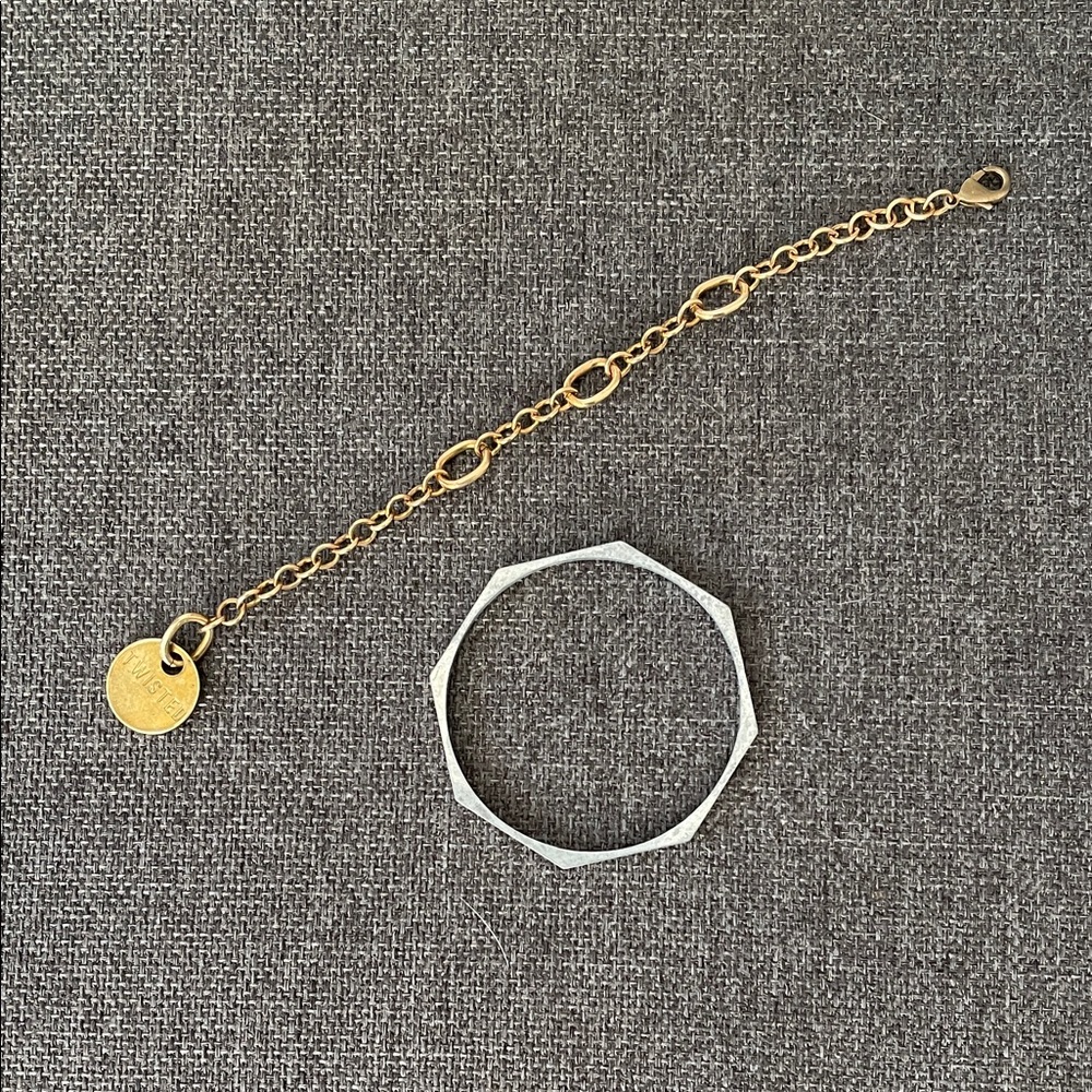 Twisted Silver Gold and Silver Bracelets